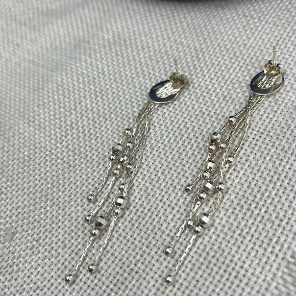 ATI Thailand Vintage 925 Sterling Silver Beaded Feather Tassel Earrings - Picture 5 of 9